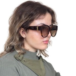 Saint Laurent SL M3-005 Havana Cat Eye Sunglasses